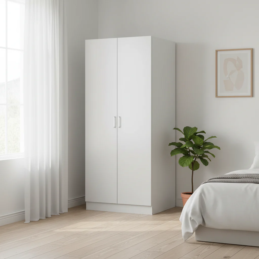 5-Tier Wardrobe Armoire with 2-Door & Hanging Rod - 31.5L x 15.7W x 70.9H