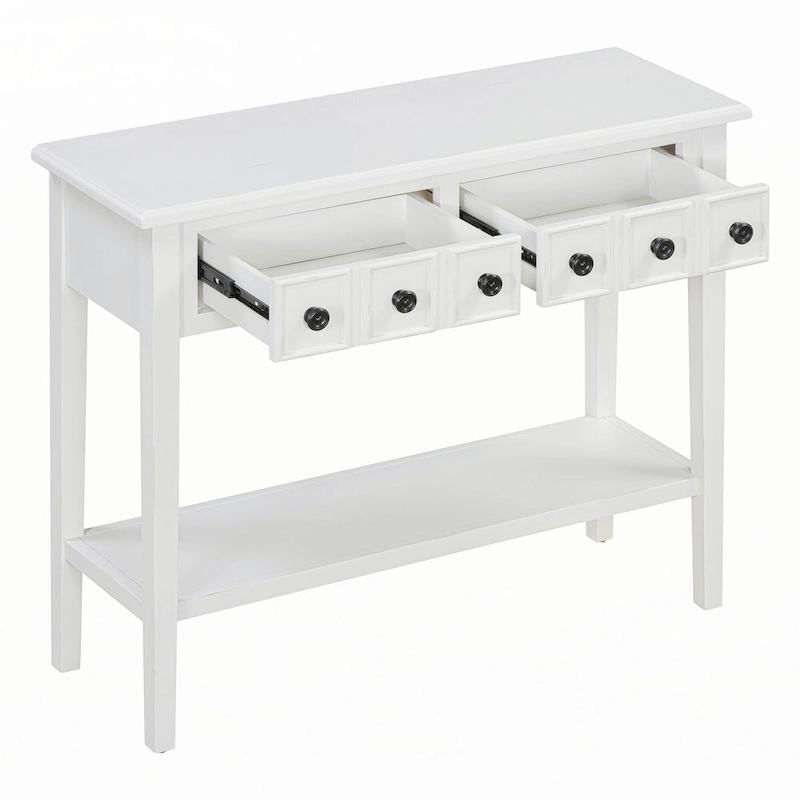 Entryway Table with 2 Drawers(White)