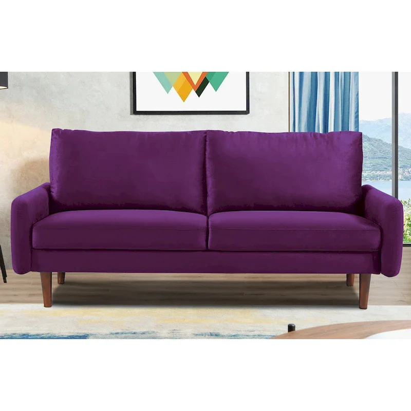 70W Tapered-Leg Velvet Sofa