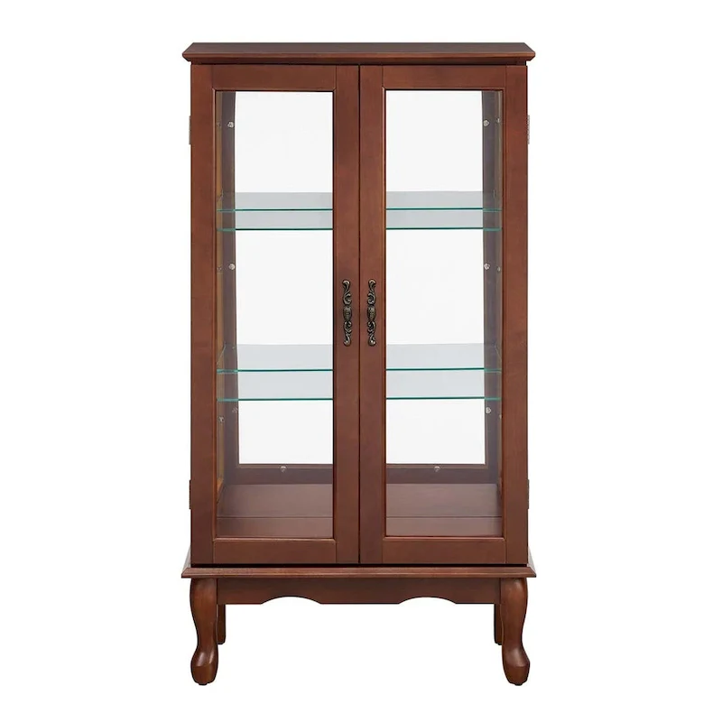 Curio Cabinet Lighted Curio Diapaly Cabinet with Adjustable Shelves