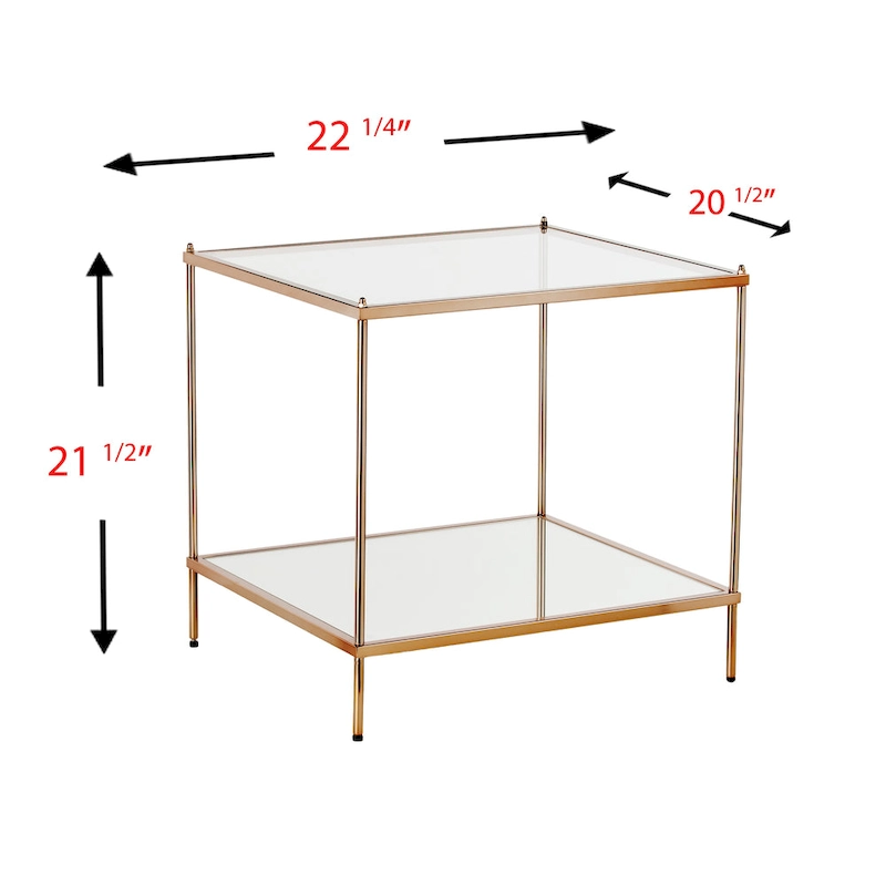 SEI Furniture Grant Glam Glass Side Table