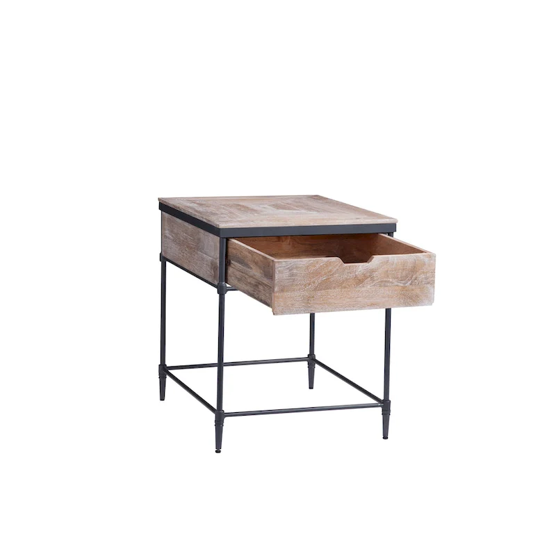 Fenway Mango Solid Wood Top Square End Table