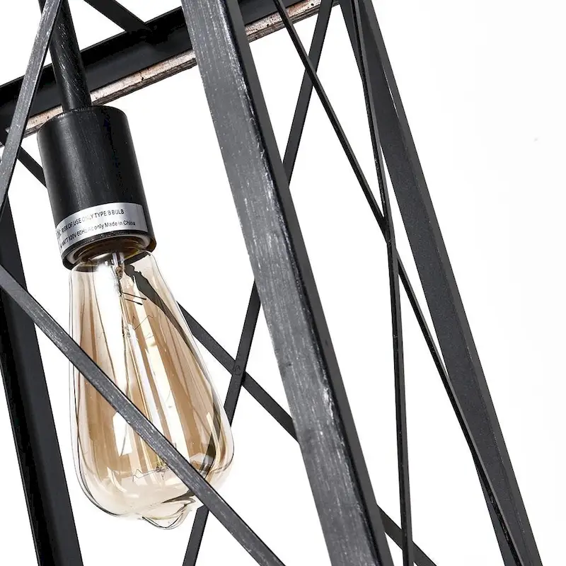 Farmhouse 1-light Distressed Wood Square Lantern Pendant