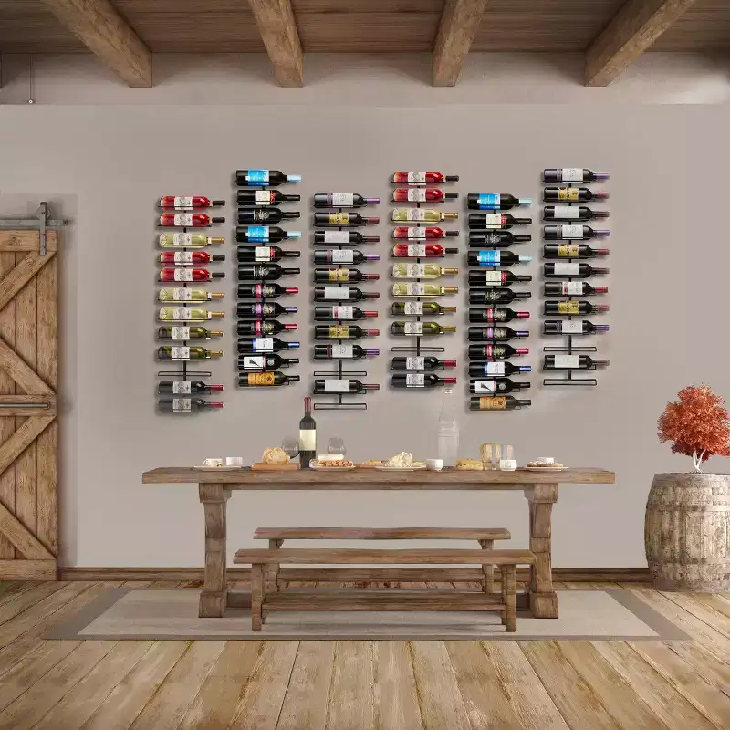 Sorbus 2 Pack Black Metal Wine Rack Bottle Holder - for Home Bar, Kitchen (Holds 24)