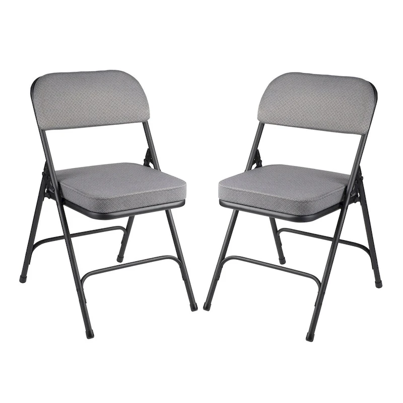 Hampden Furnishings Bernadine Collection Deluxe Fabric Padded Folding Chair, Pack of 2