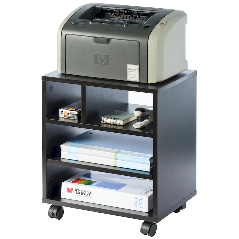 Wooden Office Storage Printer Stand with Wheels