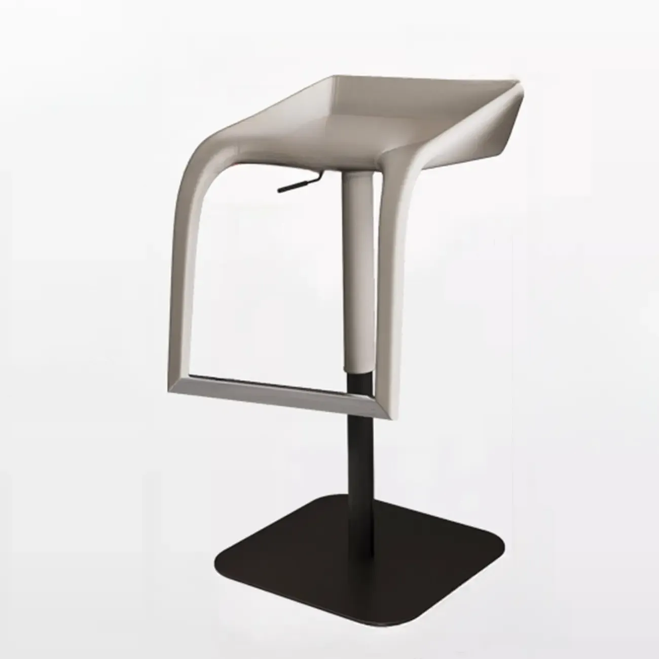 Modern Rectangle Backless Leather Adjustable Swivel Bar Stools