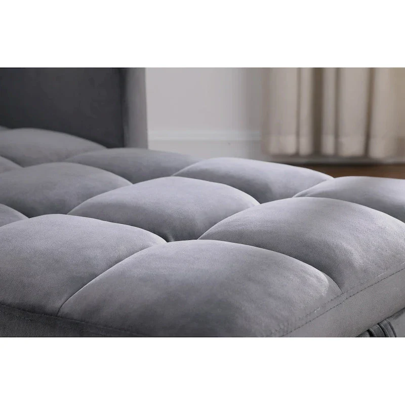 3-in-1 Convertible Sleeper Sofa Lounge Chair Bed, Black