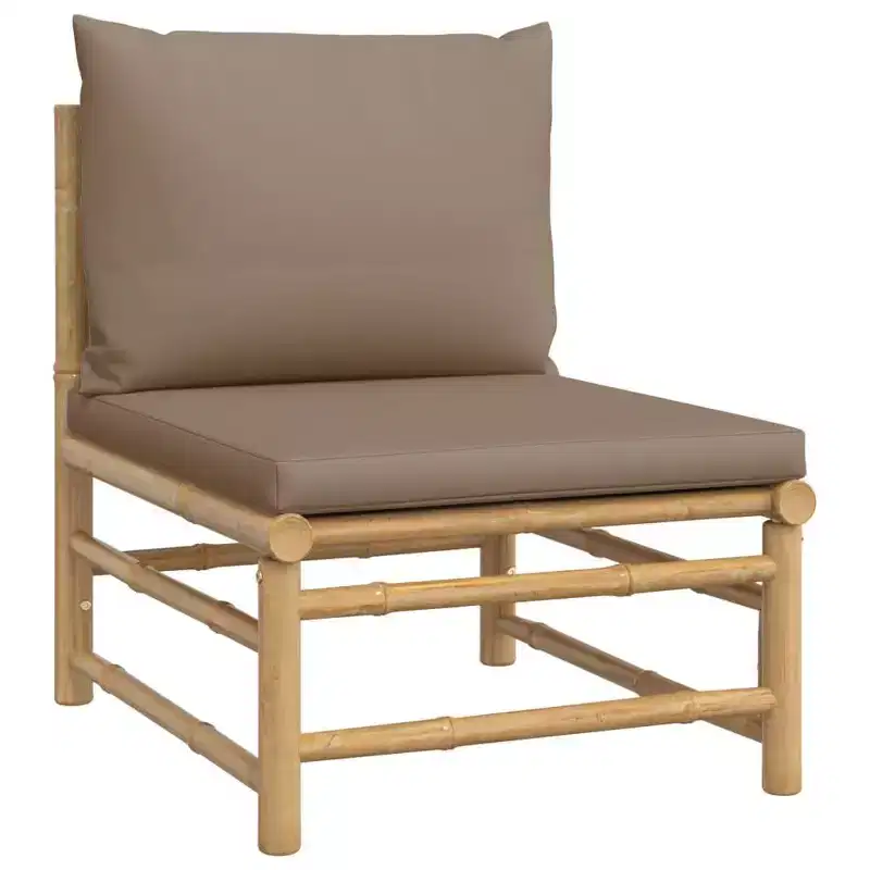 vidaXL Garden Lounge Set, Bamboo Bamboo, Fabric (100% polyester)