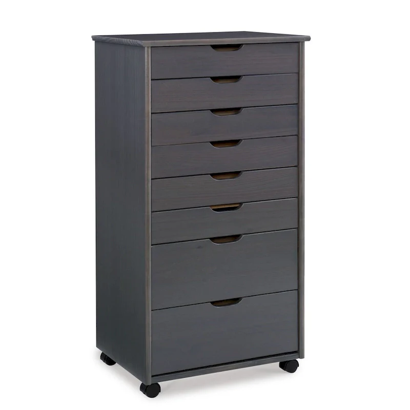 Grey 8-Drawer Rolling Storage Cart