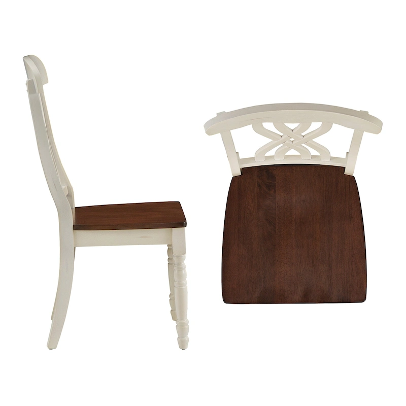 Brunico Two-Tone Antique Dining Chairs (Set of 2)