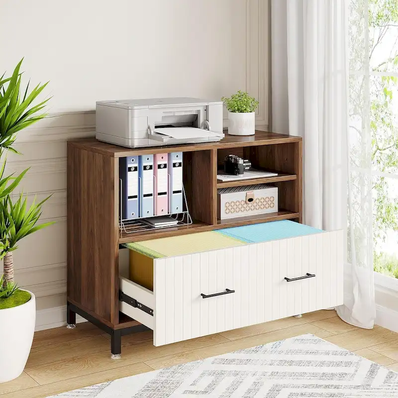File Cabinet with Drawer – Letter/Legal/A4 Size, Adjustable Hanging Rod