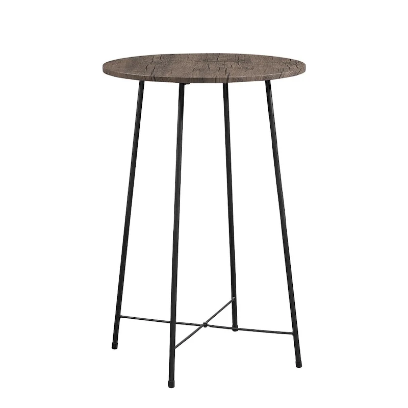 35.4  High Round Bar Table, Industrial Style Wood Top Bistro Pub/Breakfast Table