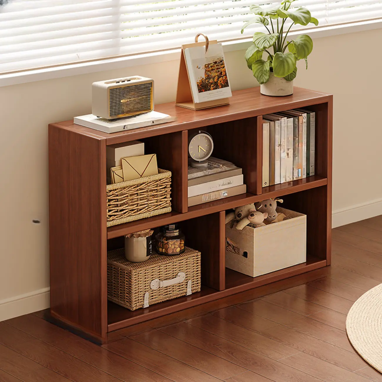 Modern Wooden Compact Bookcase Home Office Shelves