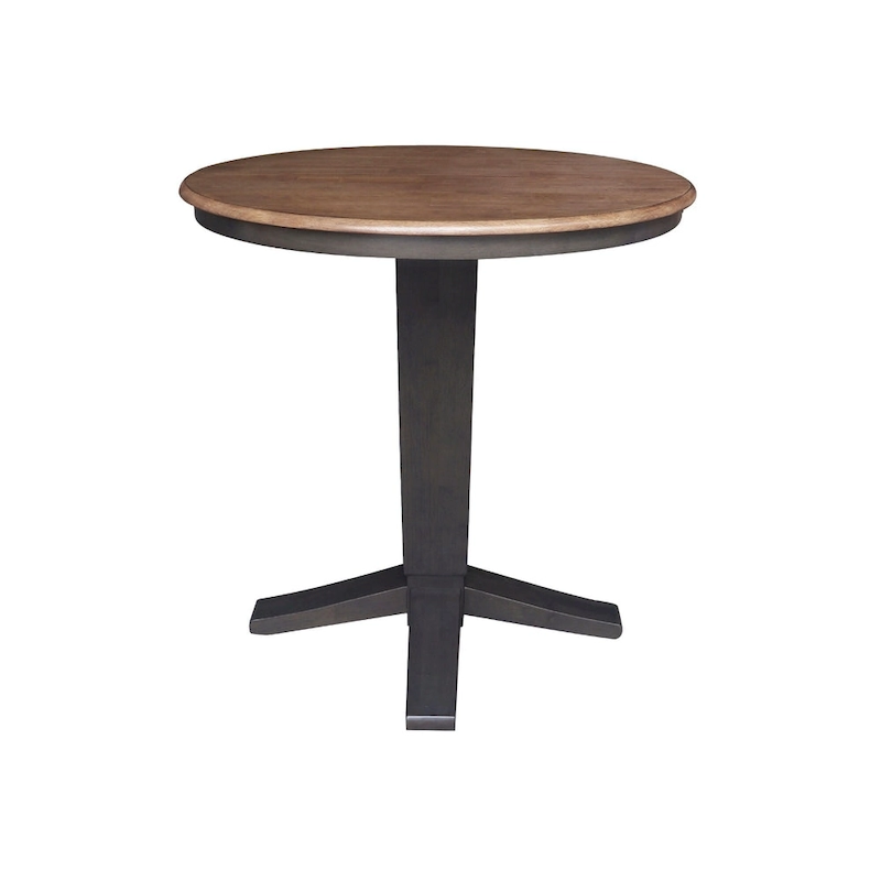 36 in Round Top Pedestal Counter Height Dining Table with 12 in Leaf