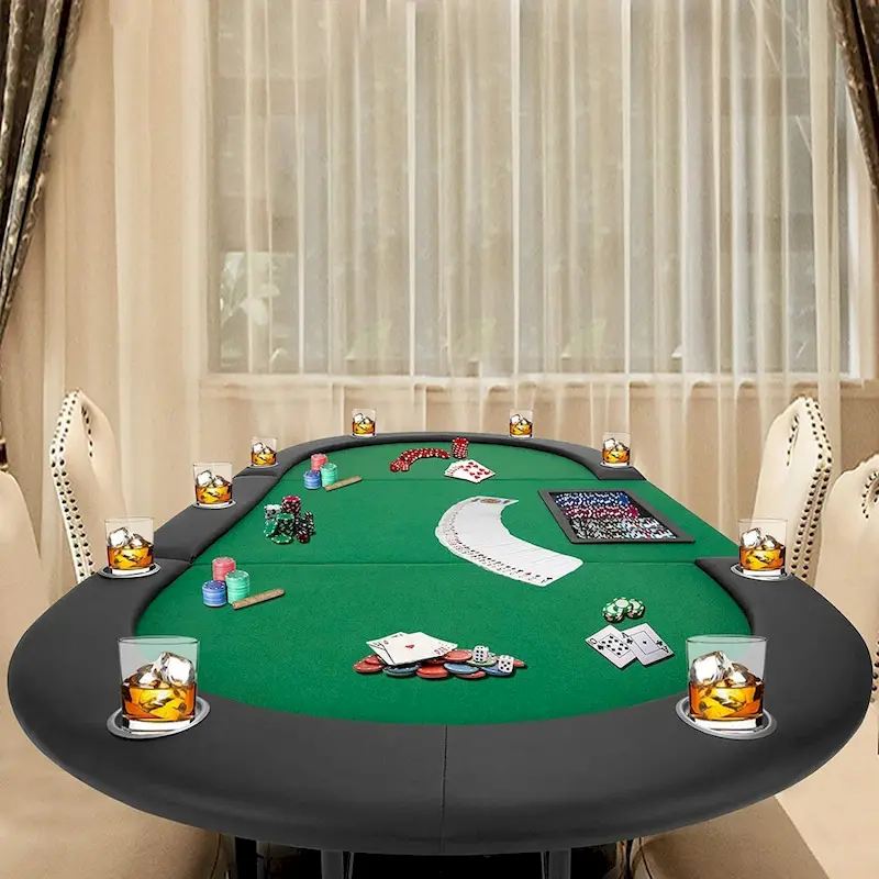 AVAWING 9 Players Game Poker Table Casino Leisure