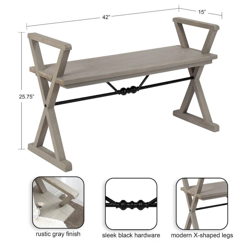 Kate and Laurel Travere Wood Bench