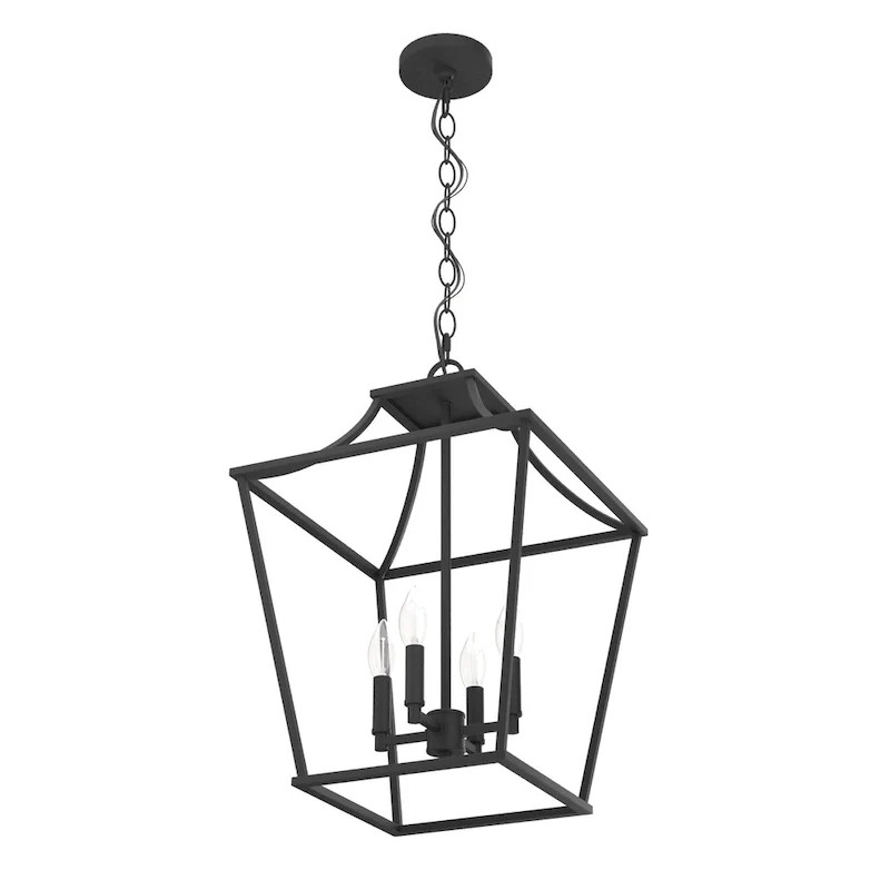 Hunter 15  Laurel Ridge 4-Light Lantern Pendant - Kitchen Island, Dining Room, Entry - Candle, Modern Farmhouse, Industrial