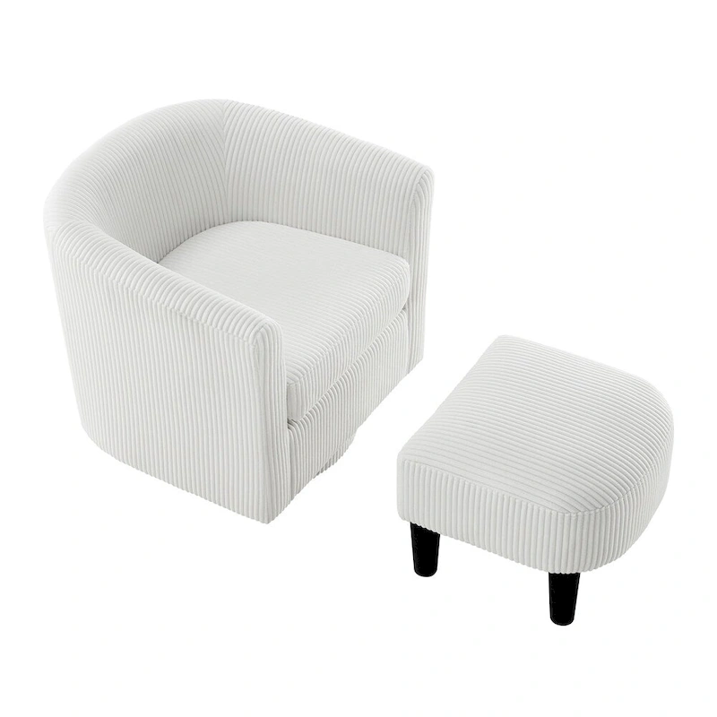 Swivel Accent Single Sofa Chair with Ottoman