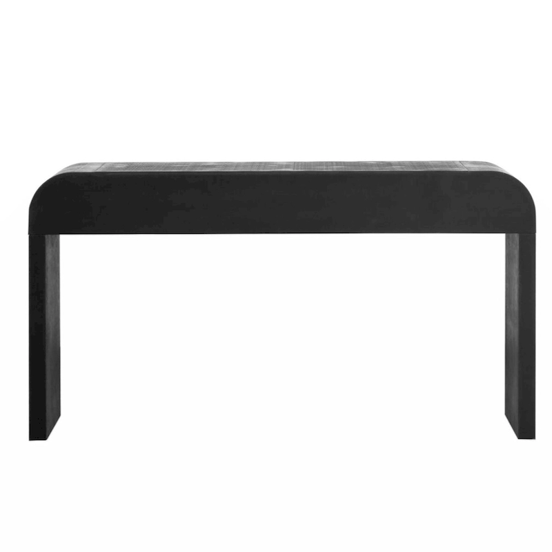Unique Retro Silhouette Console Table with Open Style, Two Top Drawers