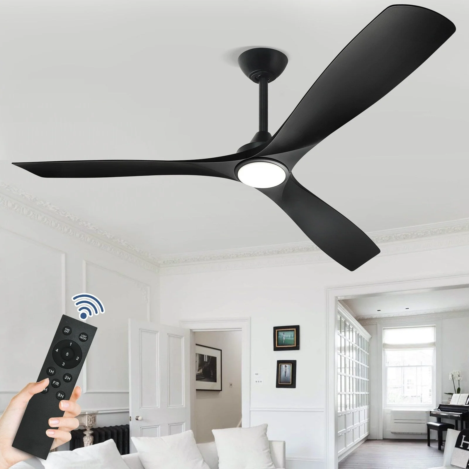 Remote Ceiling Fan with Lights Flush Mount