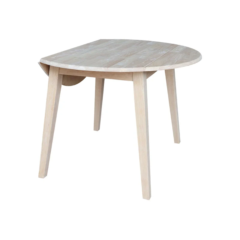 42 in. Solid Wood Round Dual Drop Leaf Table