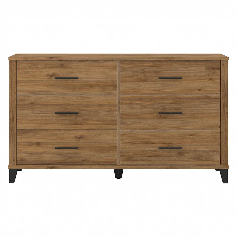 Transitional Grain-textured Grey Dresser
