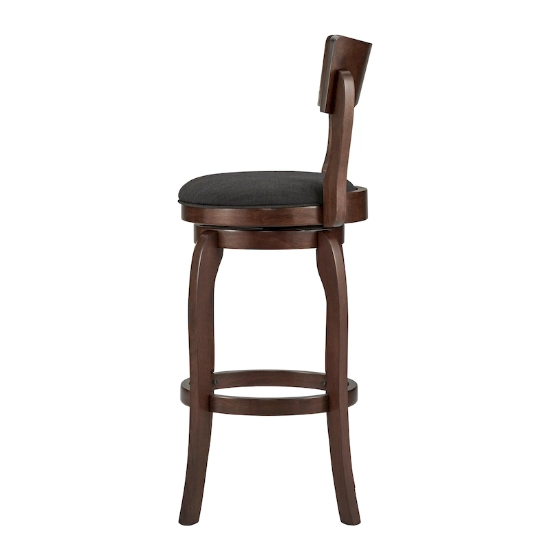 Lyla Swivel 29-inch Brown High Back Bar Height Barstool by iNSPIRE Q Classic