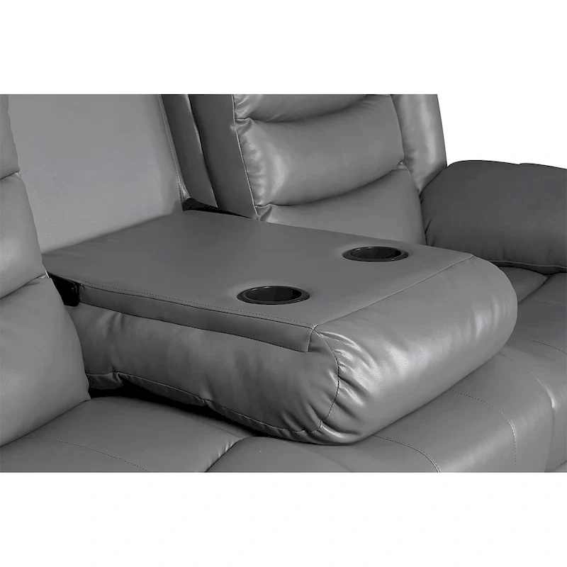 Manual Reclining 3-Piece Living Room Sofa Set - Sofa with Dropdown Table, Loveseat with Console, and Recliner