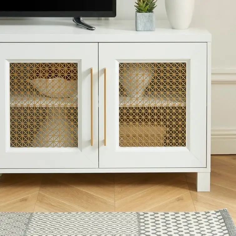 69.5 Wood TV Stand Media Console Entertainment Center