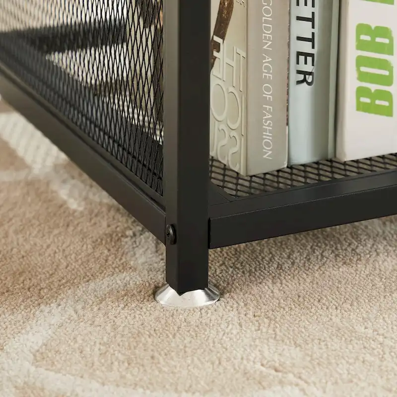 3-Tier Coffee Table with Metal Frame and MDF Shelves