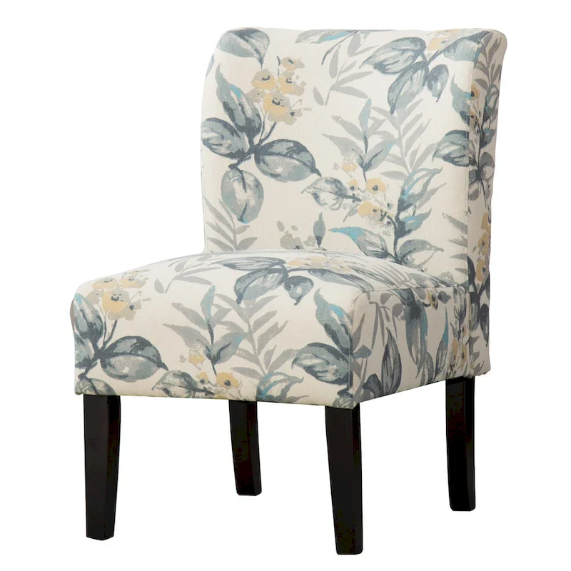 Blue Leaves 29.13  Upholstered Accent Chair