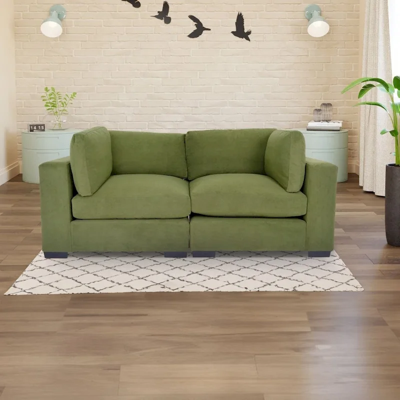 Coast to Coast Sofas Contemporary Loveseat Sofa Polyester Fabric Solid Wood Frame Upholstered