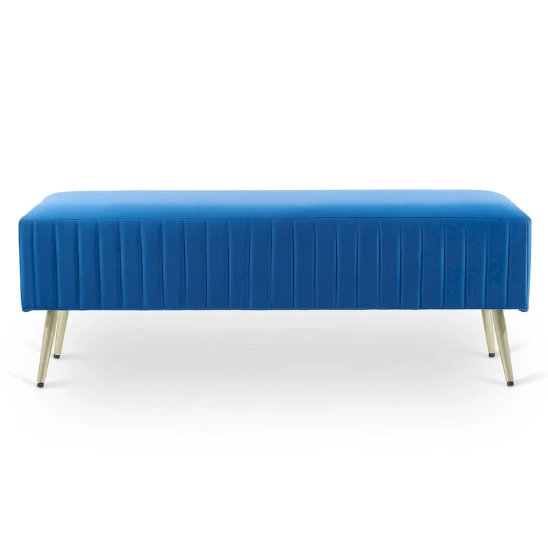 46  Modern Upholstered Bed and Entryway Bench with Padded Velvet Seat
