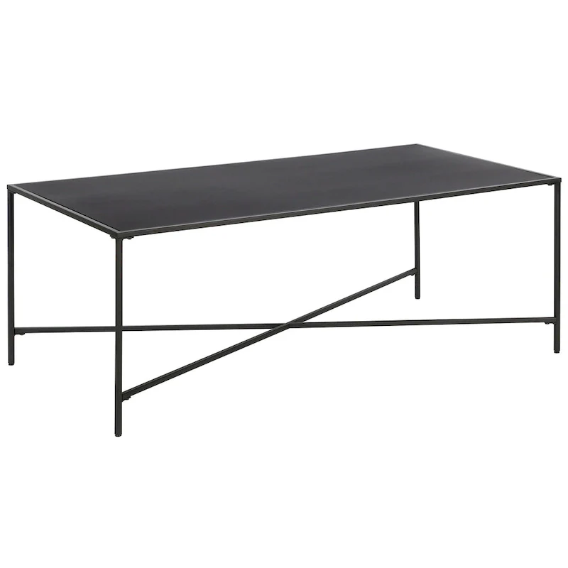 Glass Top Coffee Table with Steel Frame