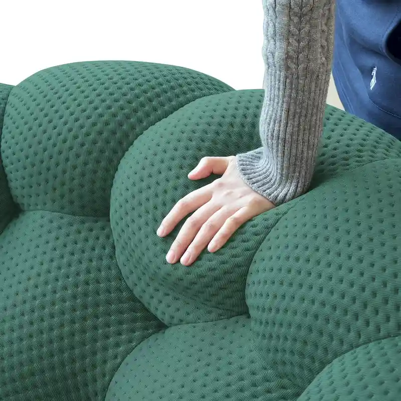 3D Honeycomb Fabric Upholstered Bubble Sofa Modern Loveseat