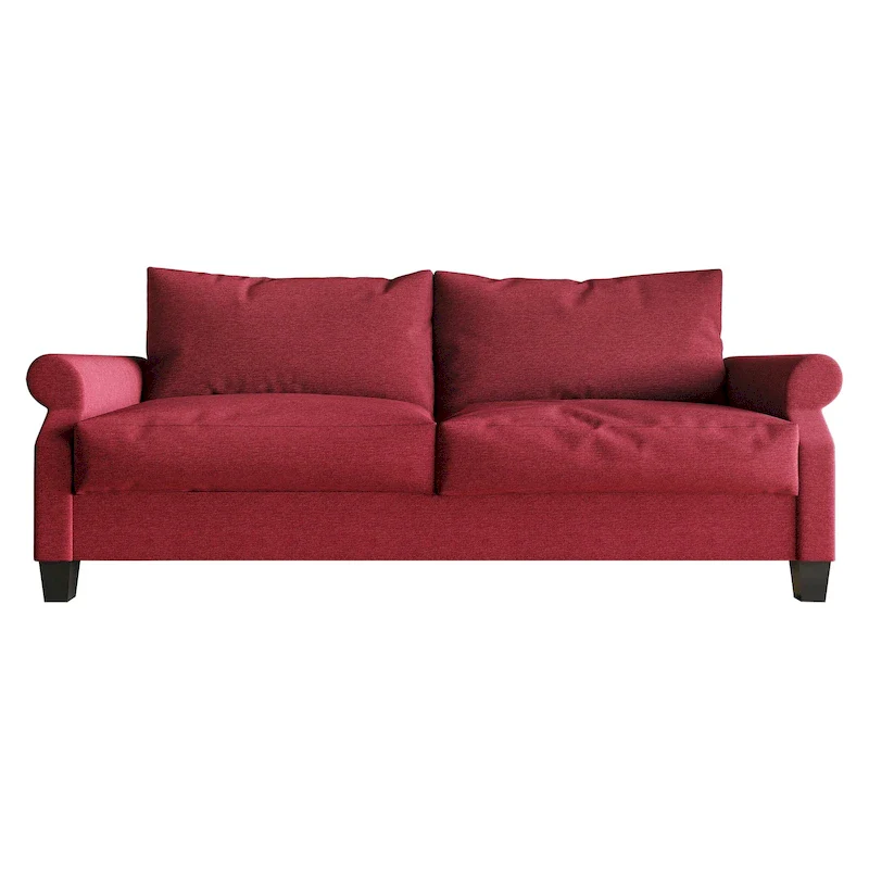 Red / Beige / Grey / Blue Linen Upholstered Sofa, 2.5-Seater