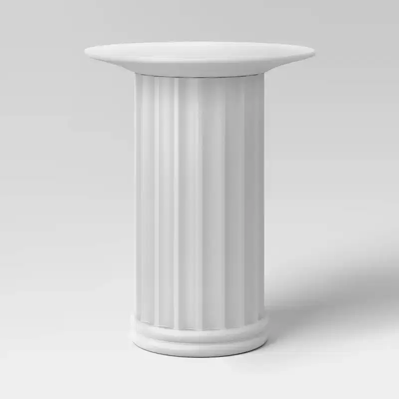 Plaster Side Table White - Threshold™ designed with Studio McGee: Ceramic Round End Table, No Assembly Required