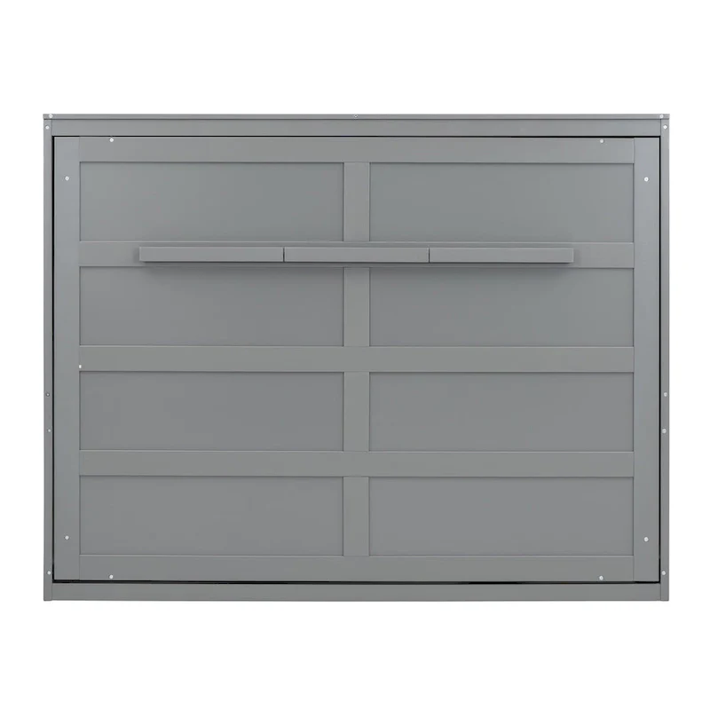 White/Grey Murphy Wall Bed, Fold-Down Cabinet Style, Full/Queen, Sleeps 1