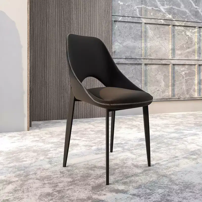 LeisureMod Amalfi Modern Dining Chair, Upholstered Fabric Seat with Metal Legs, Comfortable Accent Seating for Kitchen, Dining Room, or Office