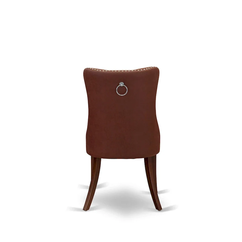 East West Furniture Dinette Set Includes a Round Dining Table and Upholstered Chairs, Mahogany (Pieces Options)