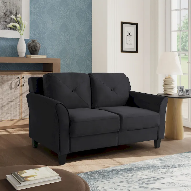Microfiber Loveseat – 2-Seater Sofa with Tufted Back, Available in 5 Colors