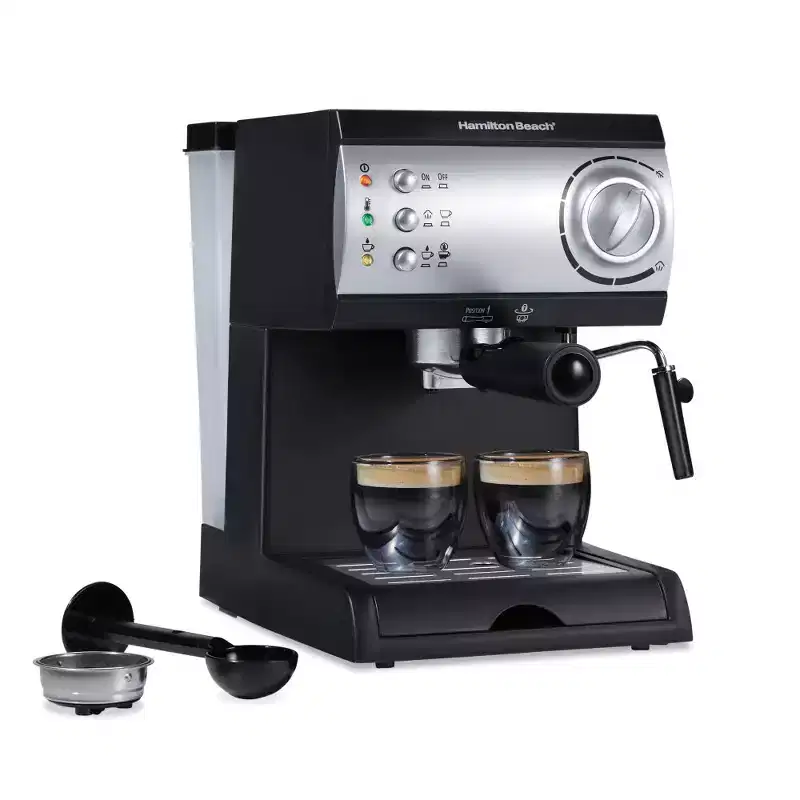 Hamilton Beach Espresso and Cappuccino Maker Black and Stainless 40715