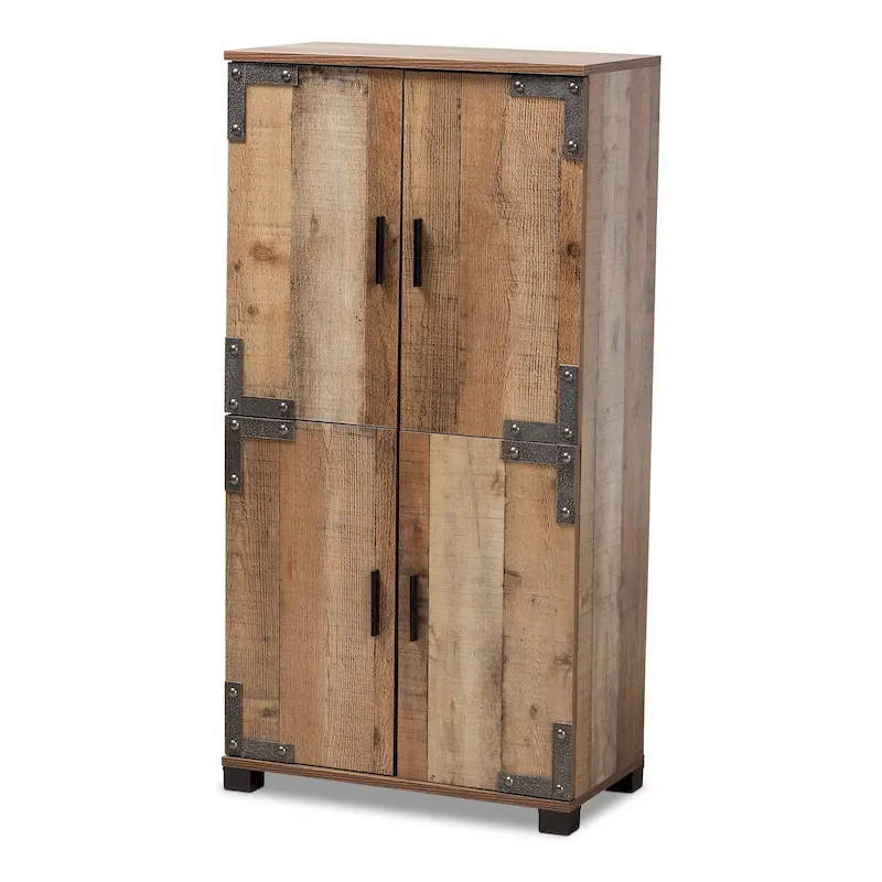 Cyrille Rustic 4-door Shoe Cabinet