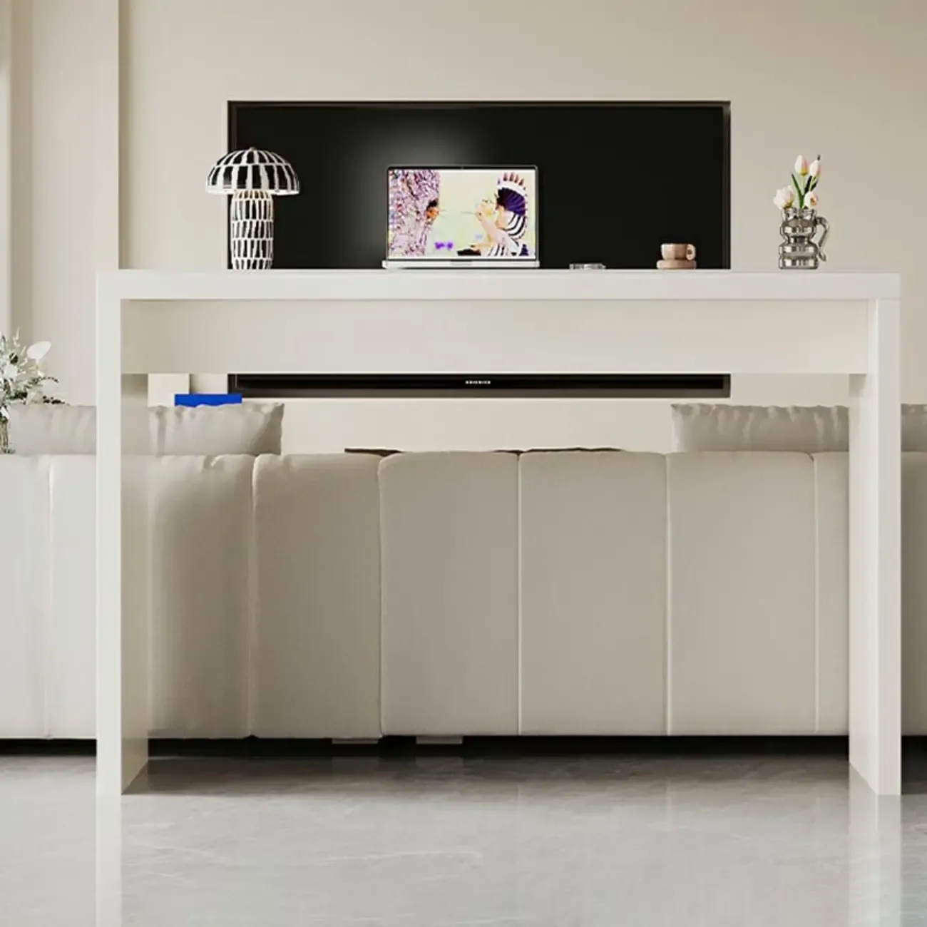 Modern White Stone Pine Wood Pedestal Bar Tables