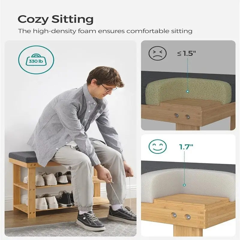 3-Tier Shoe Rack - 11.4D x 28W x 19.3H