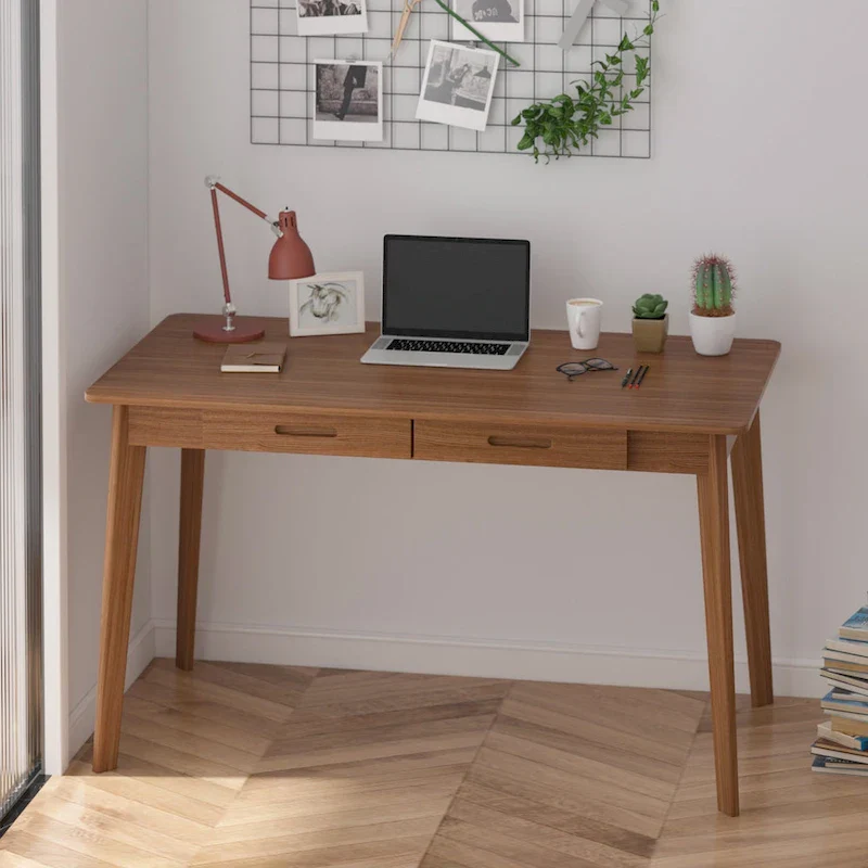 Writing Desk with 2 Drawers - Wood Legs - 47 Inch