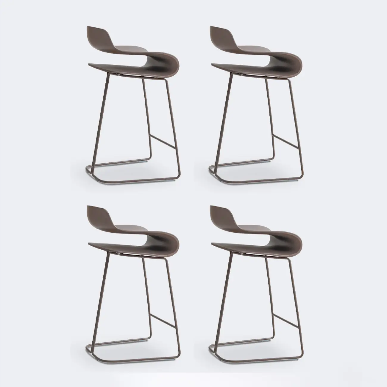Industrial Plastic Steel Frame Low Back Armless Bar Stool