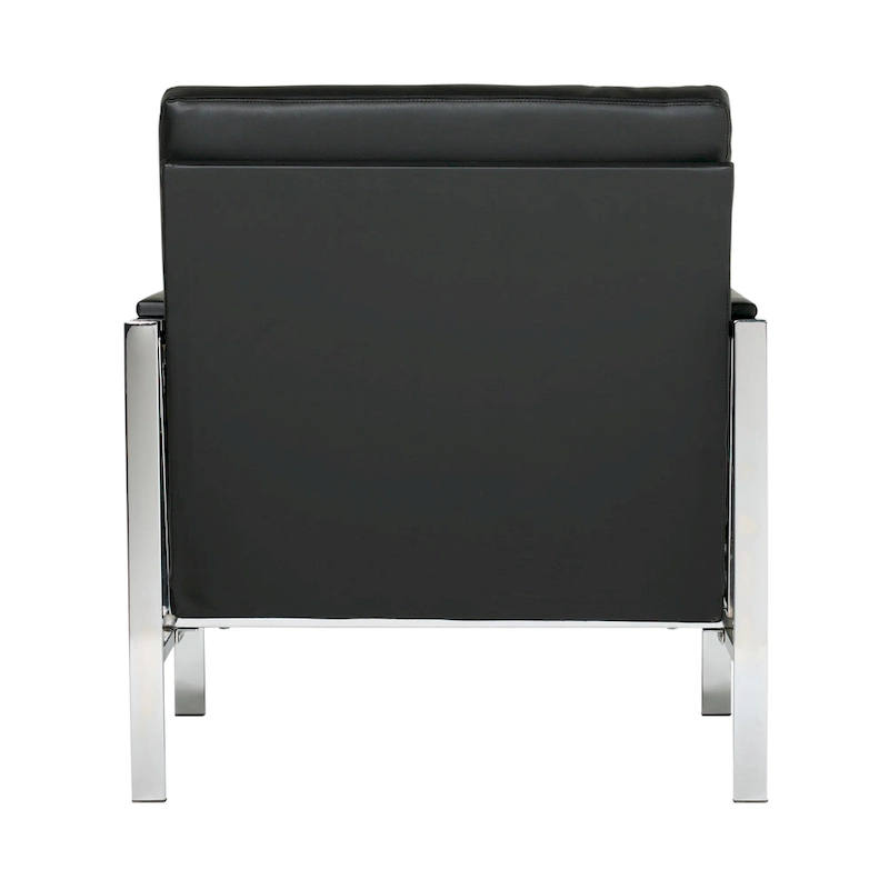 Strick & Bolton Regina Metal and Bonded Leather Mid Century Accent Chair