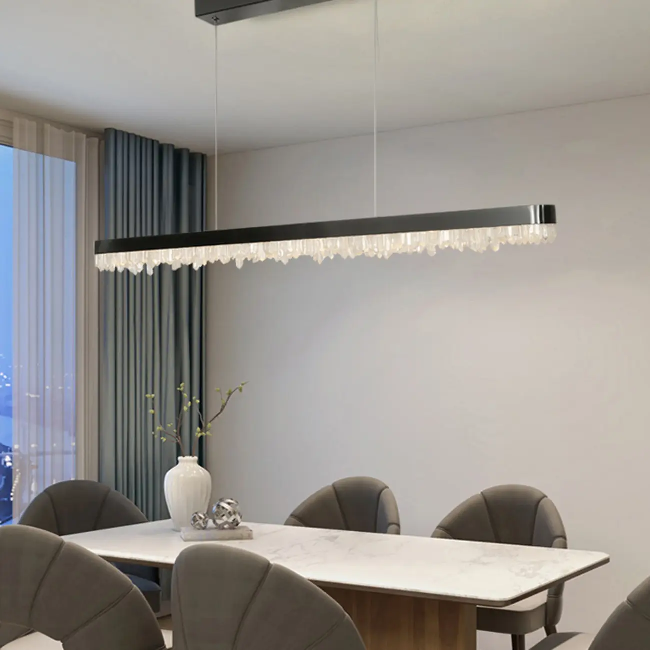 Modern Crystal Kitchen Island Pendant Light Dimmable LED